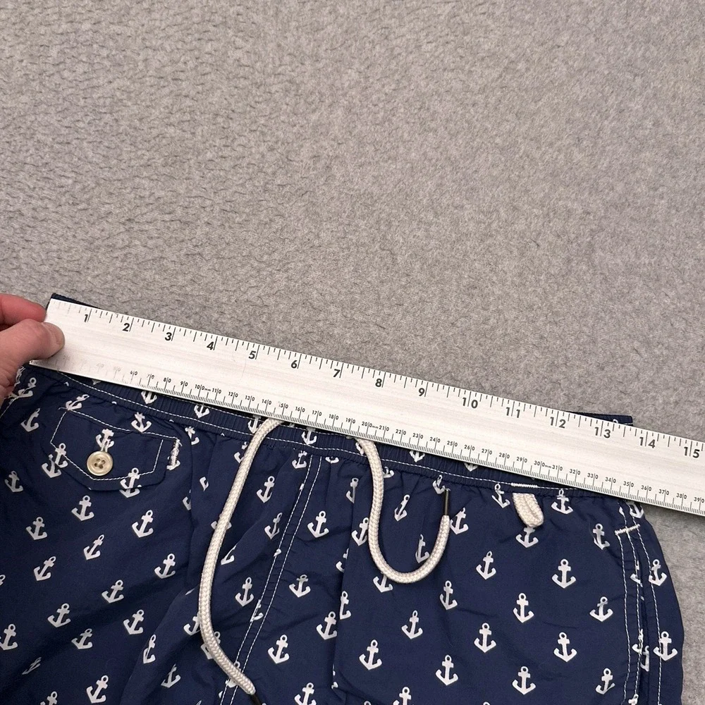 Polo Ralph Lauren Swim Trunks Mens Small Anchor All Over Print Mesh Lined Preppy